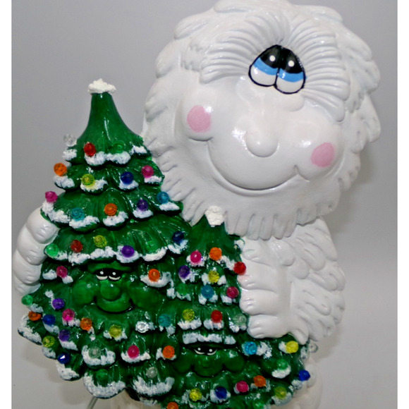 Vintage Retro style Tree Hugger Abominable Snowman Yeti Two Trees goggly eyes - Picture 11 of 16